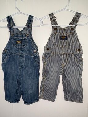 Oshkosh B'Gosh vestbak bib overall bundle sz 9 mo EUC LN